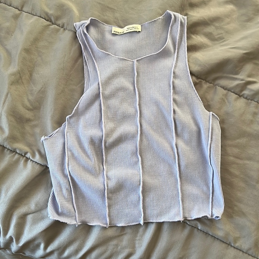 purple rubbed cropped tank top